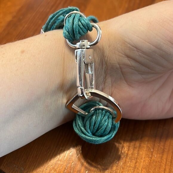 Bundle 3 for $15 Silver-tone Metal Covering Teal Multi-Strand Bracelet - Picture 3 of 10